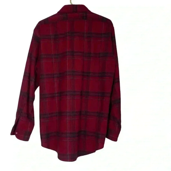 Pendleton vintage red cozy,warm,Virgin wool plaid mens long sleeve buttonSZ-M - Picture 3 of 8